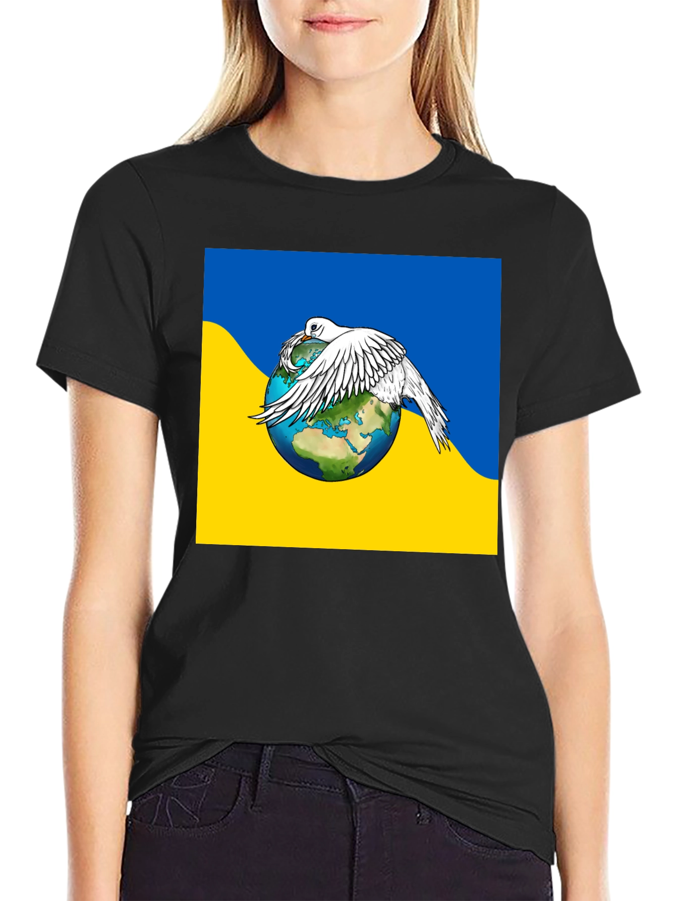 Ukraine Peace Dove Earth T-Shirt