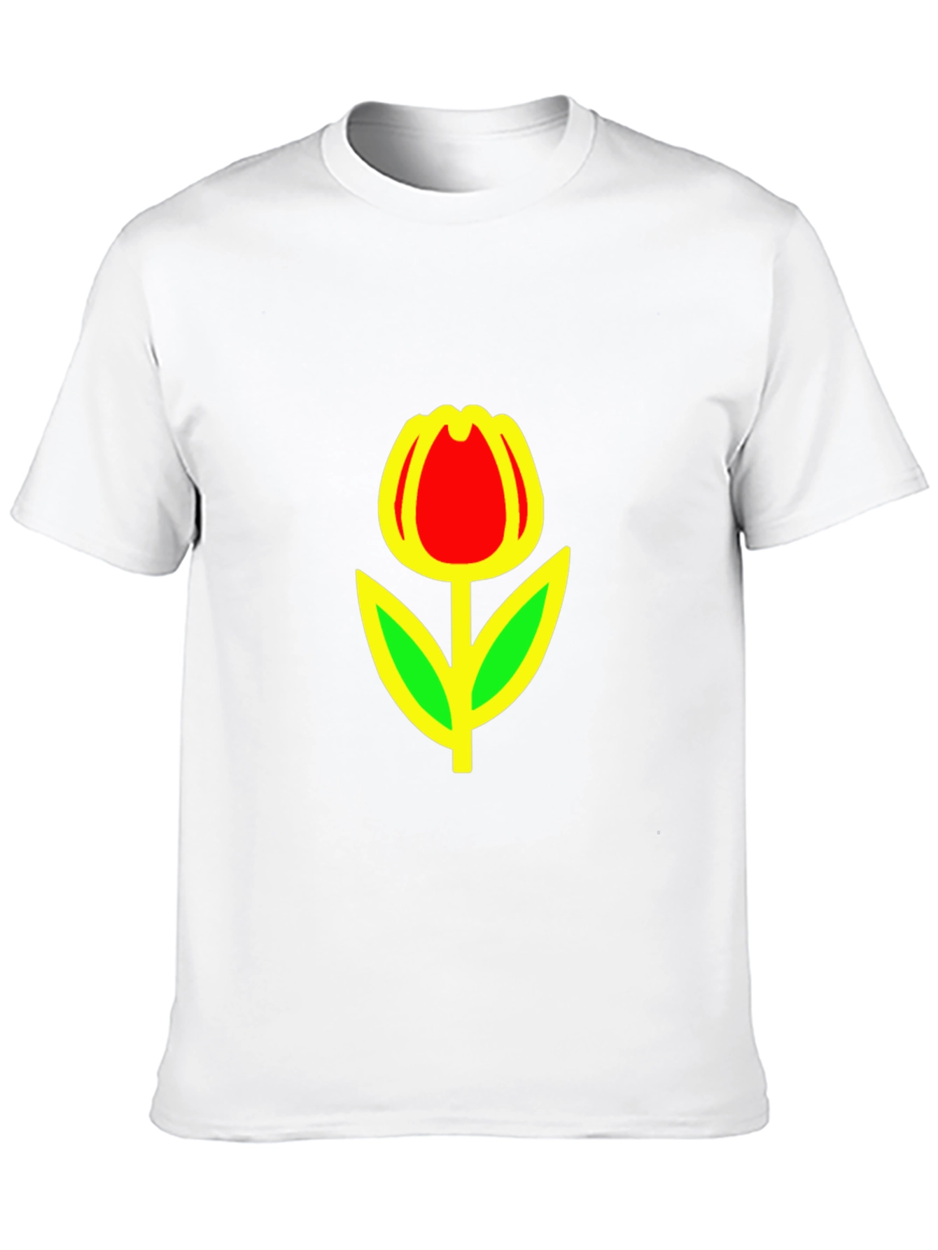 Red Tulip Graphic Black T-Shirt