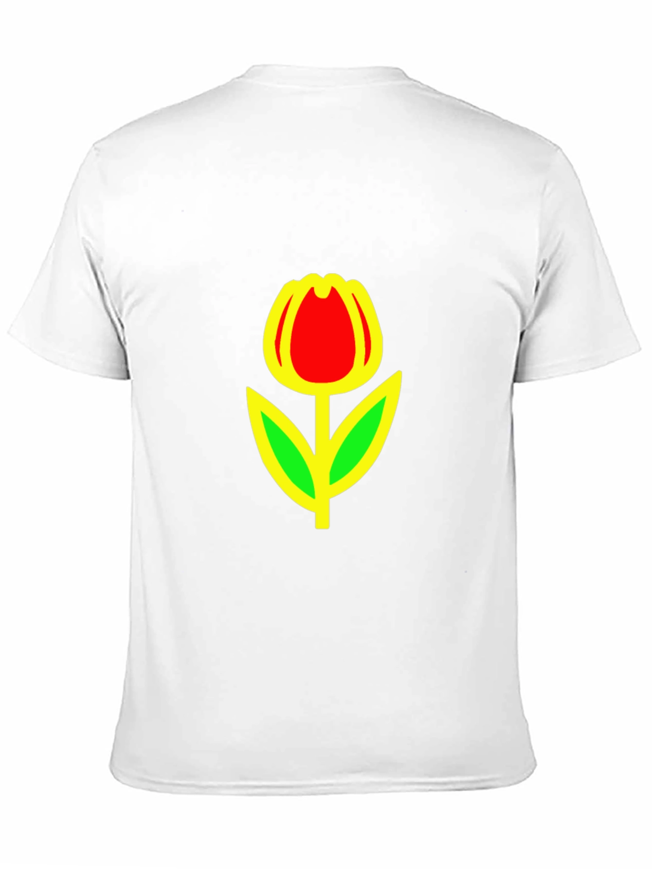 Red Tulip Graphic Black T-Shirt