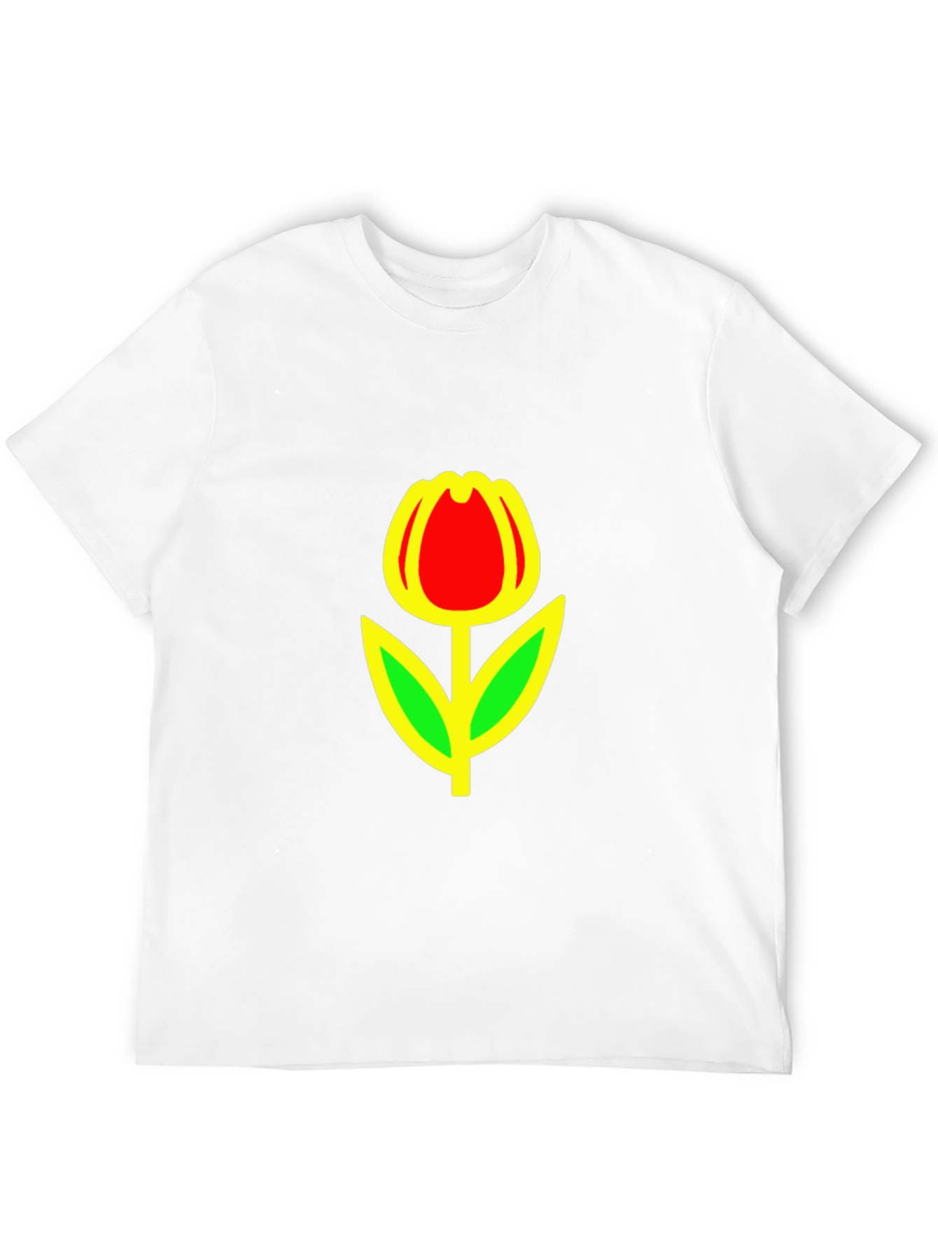 Red Tulip Graphic Black T-Shirt