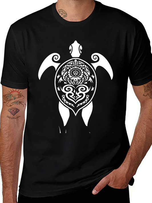 Tribal Turtle Graphic Tee - Black