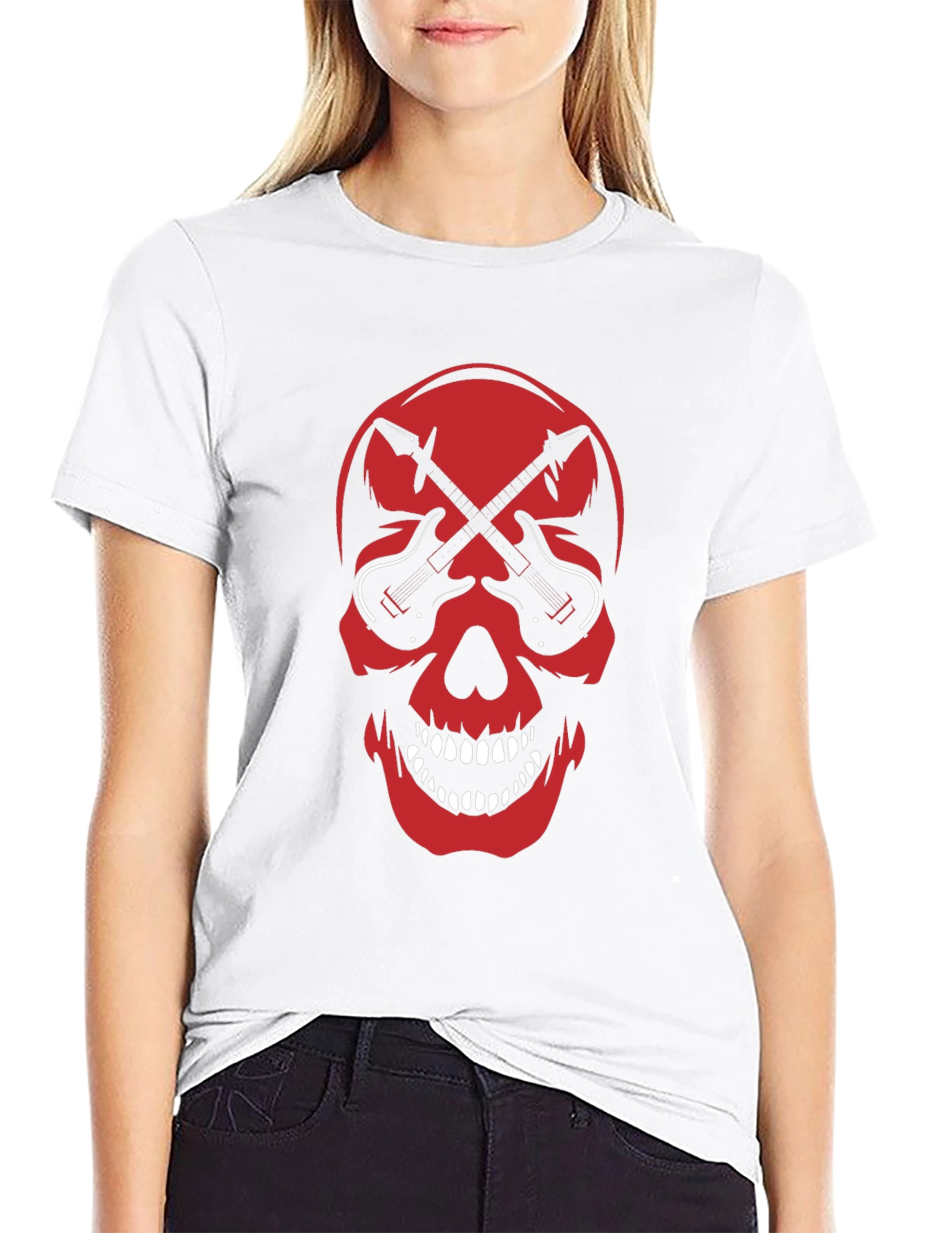 Skull & Guitar Graphic Tee - Rock Inspired T-Shirt