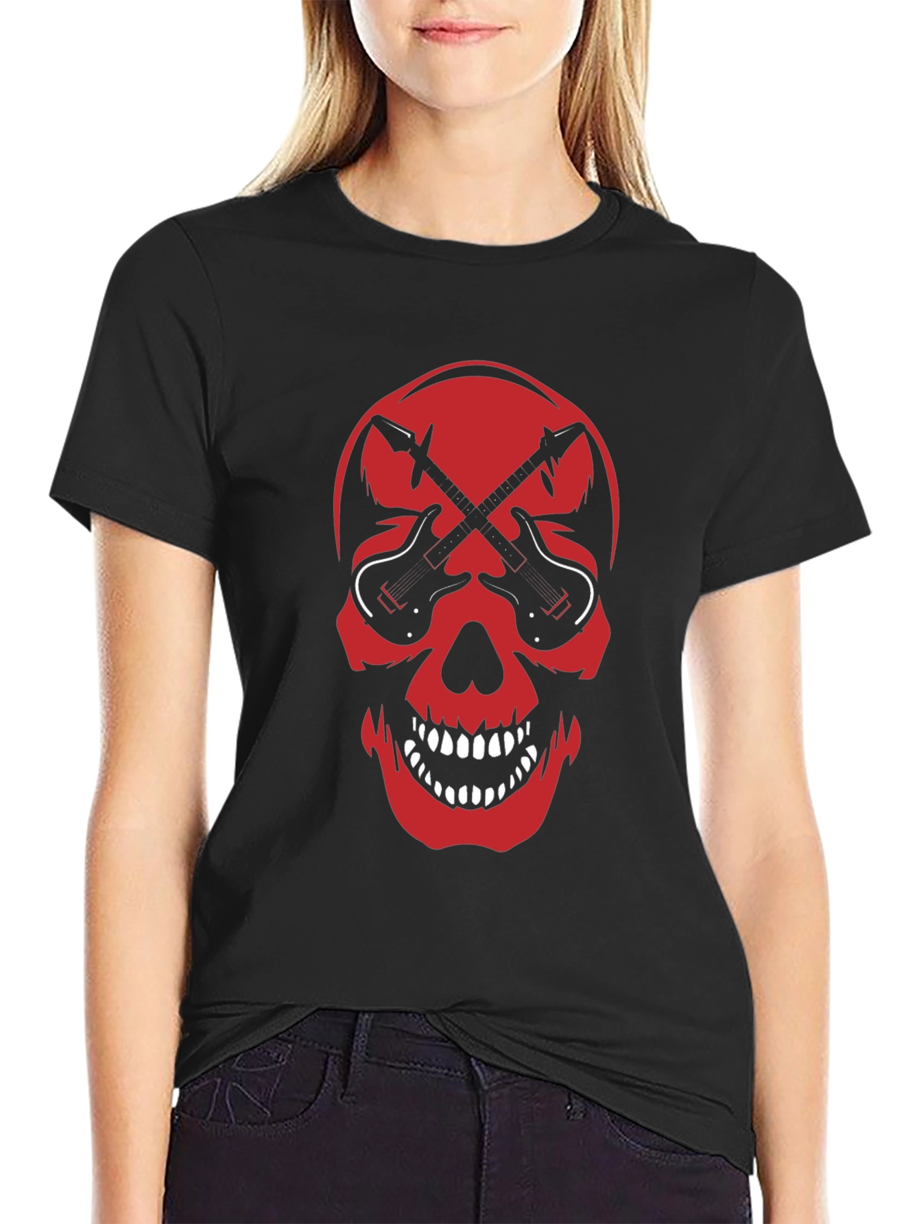 Skull & Guitar Graphic Tee - Rock Inspired T-Shirt