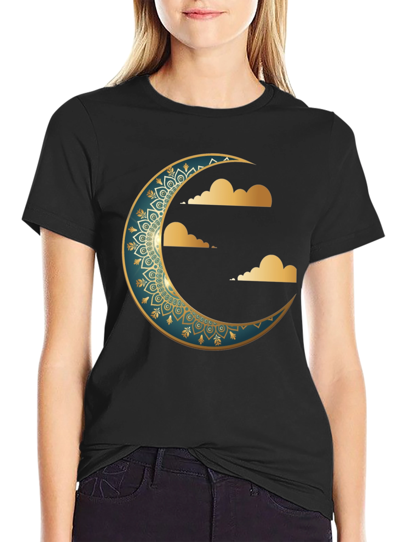 Crescent Moon & Clouds Graphic Tee