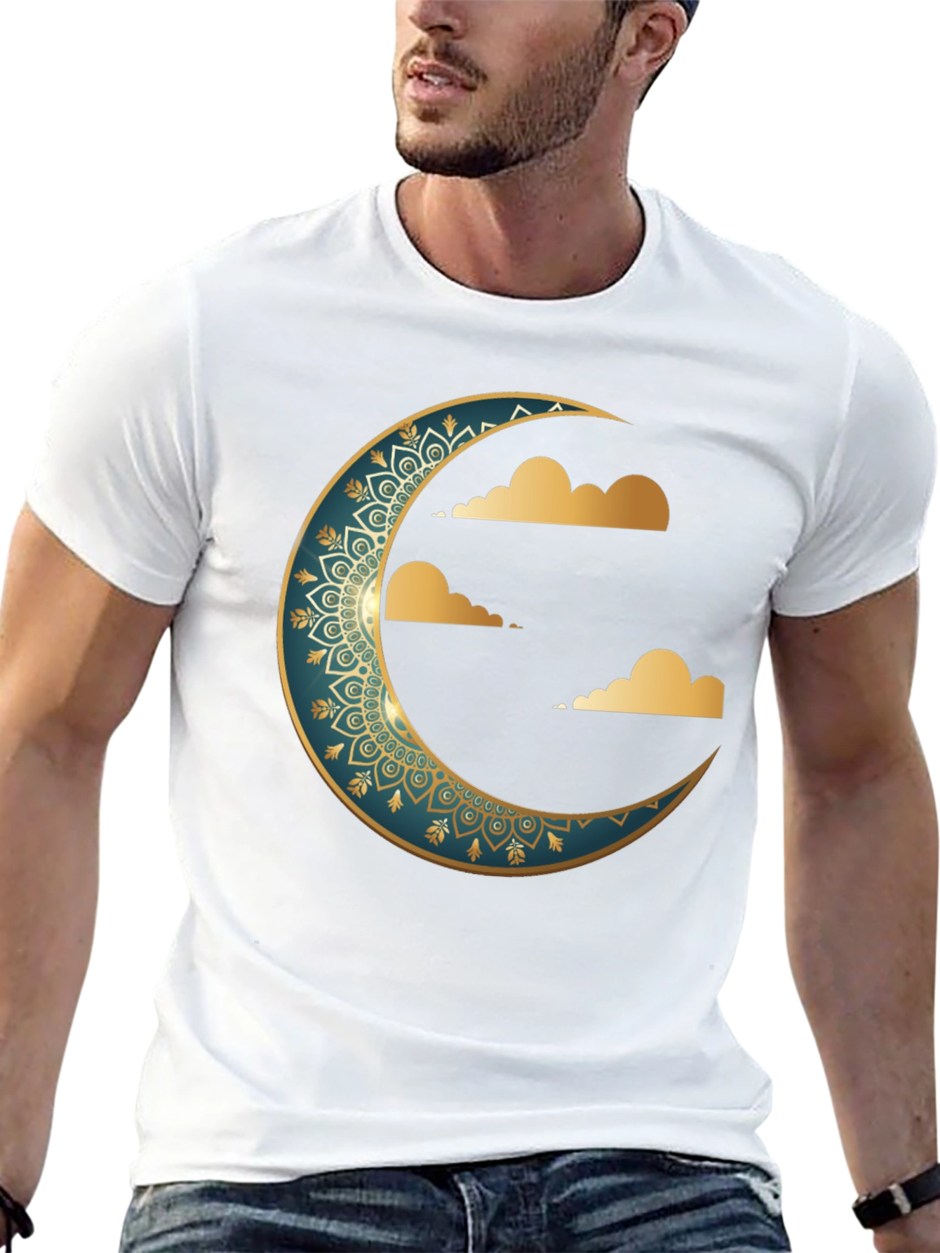 Crescent Moon & Clouds Graphic Tee