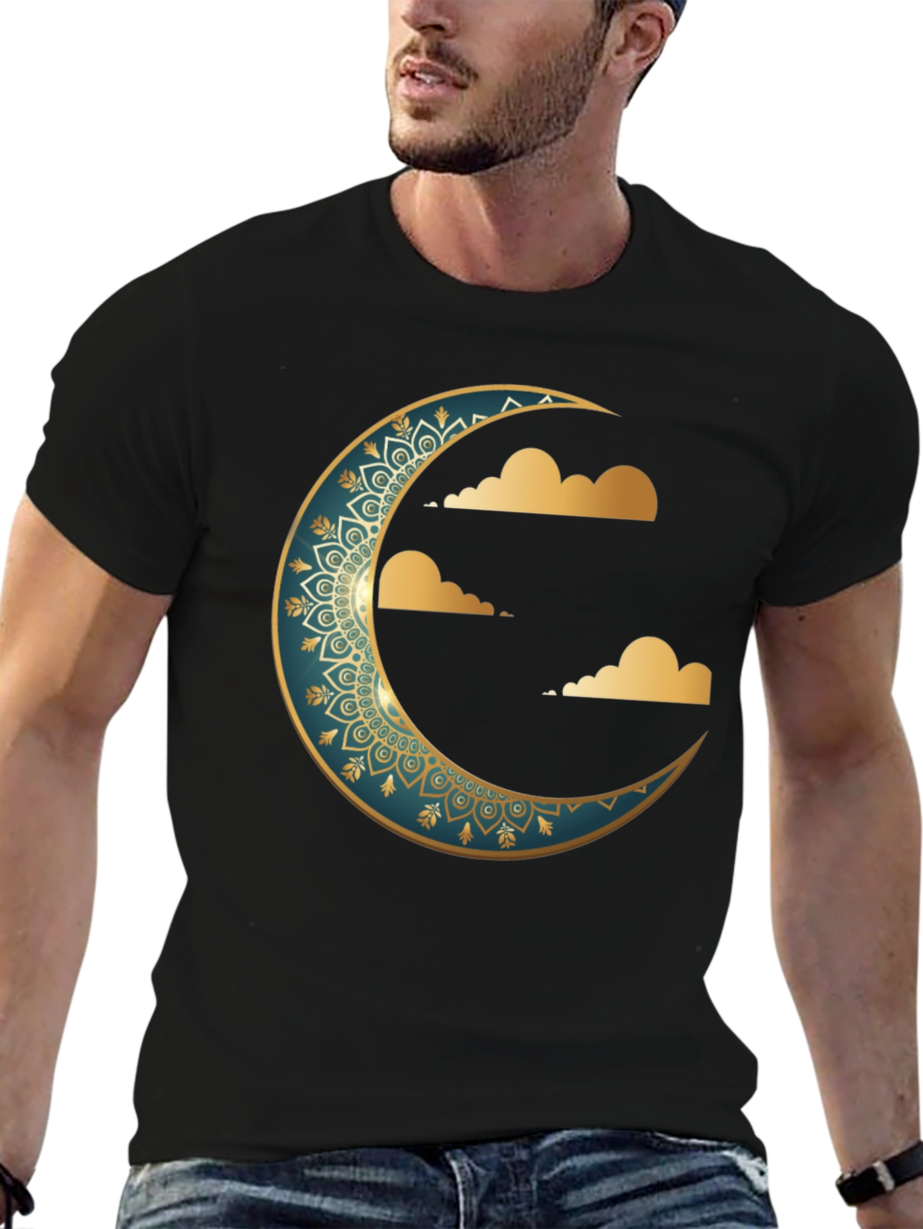 Crescent Moon & Clouds Graphic Tee