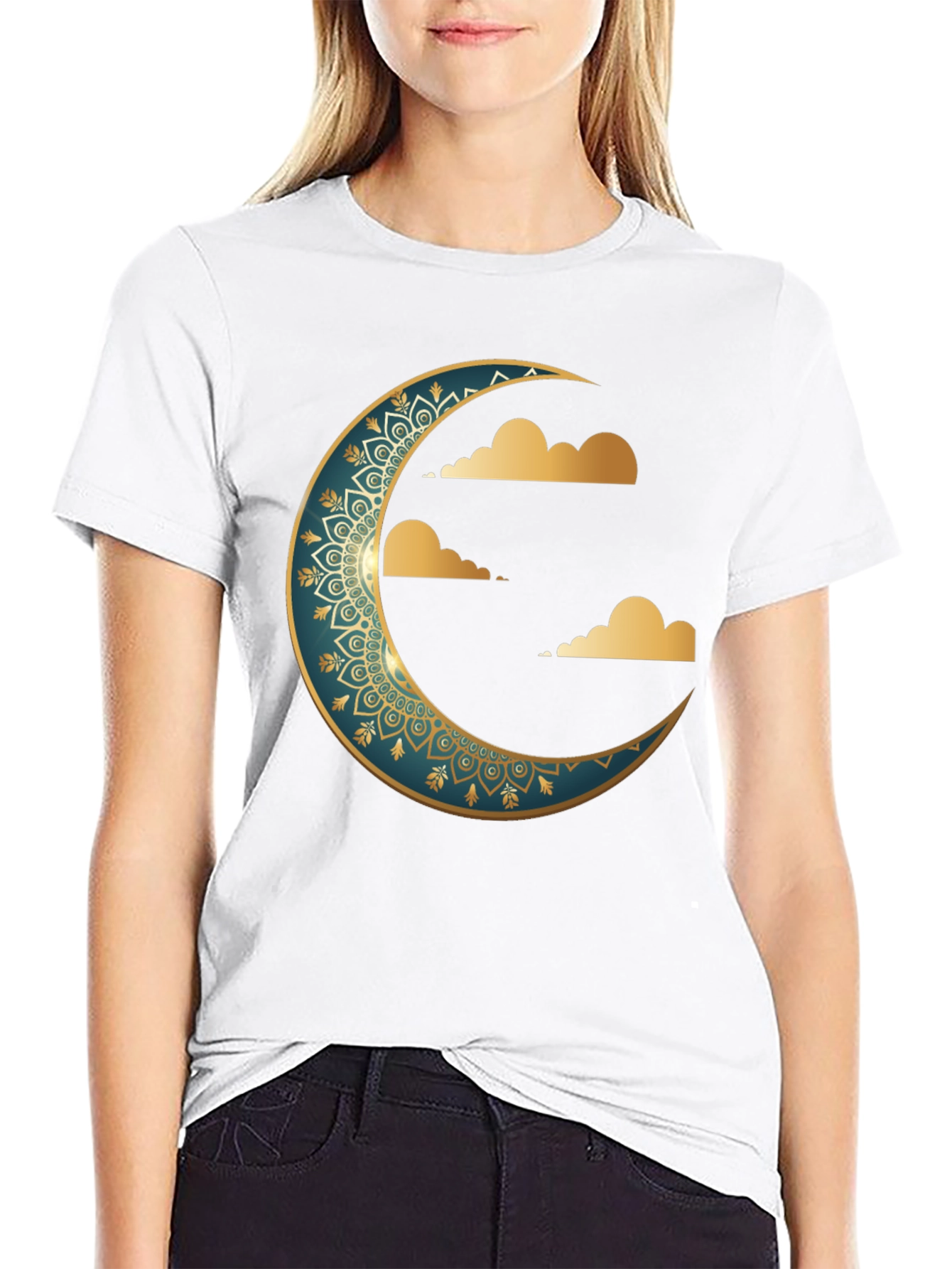 Crescent Moon & Clouds Graphic Tee