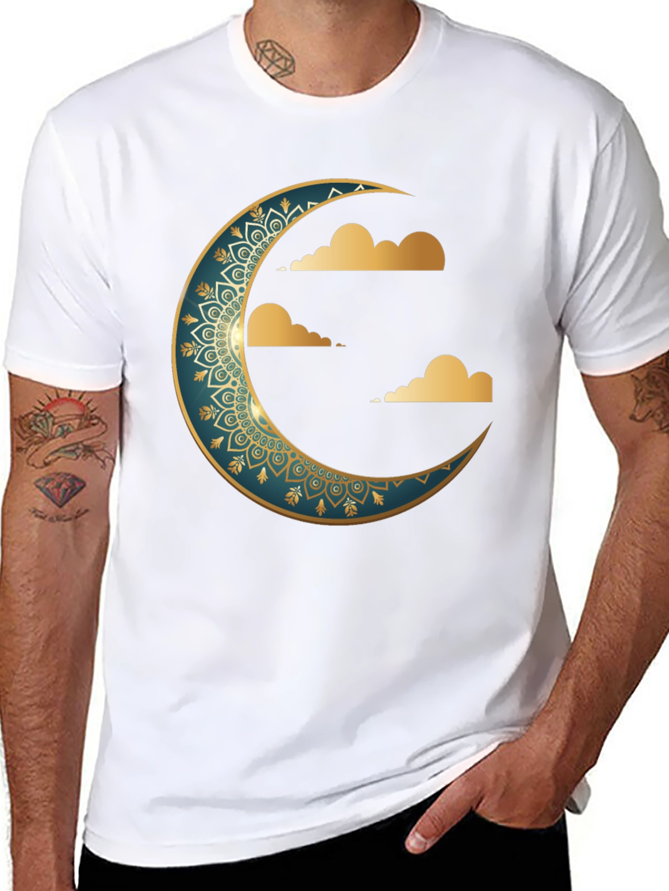Crescent Moon & Clouds Graphic Tee