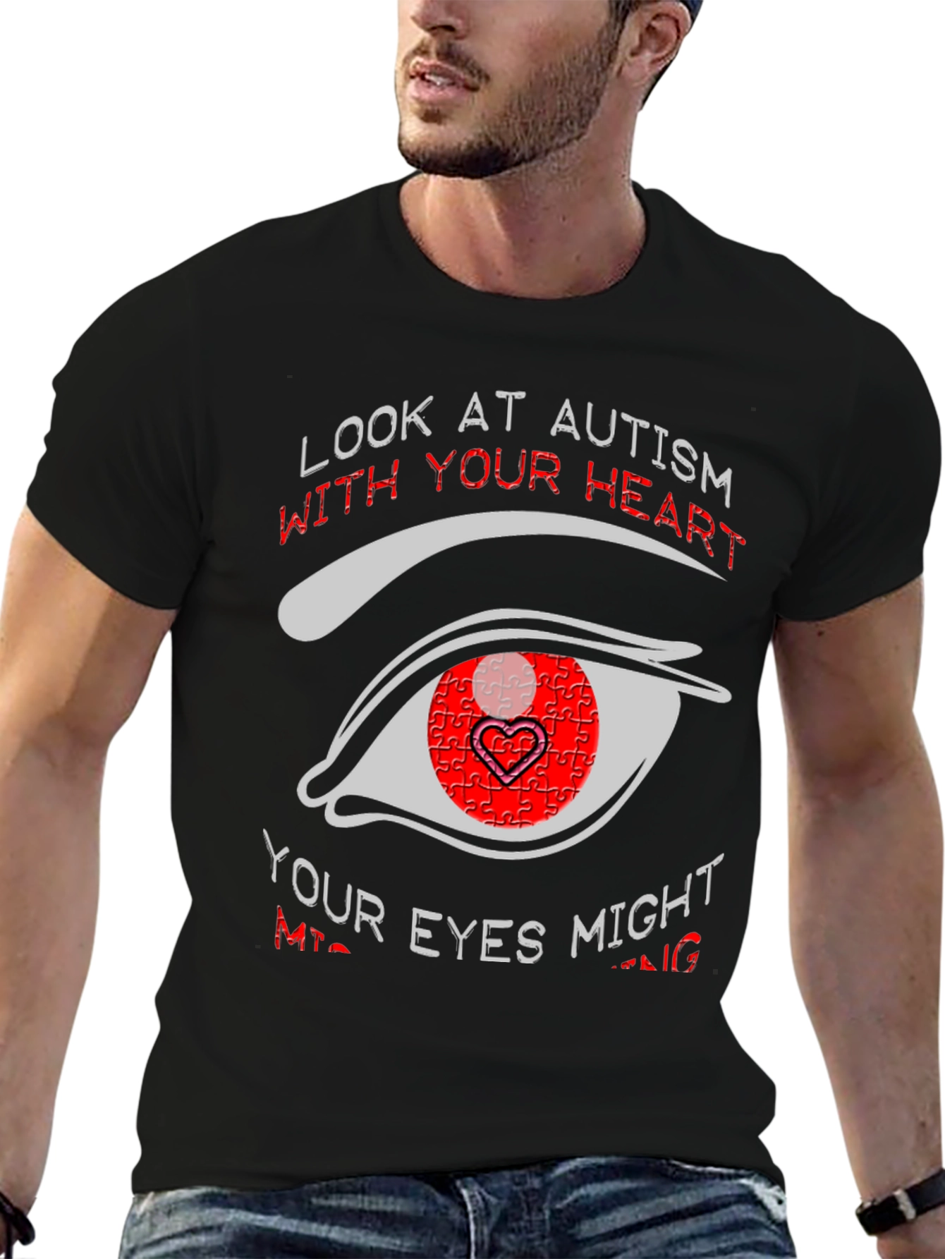 Autism Awareness T-Shirt - Look With Your Heart