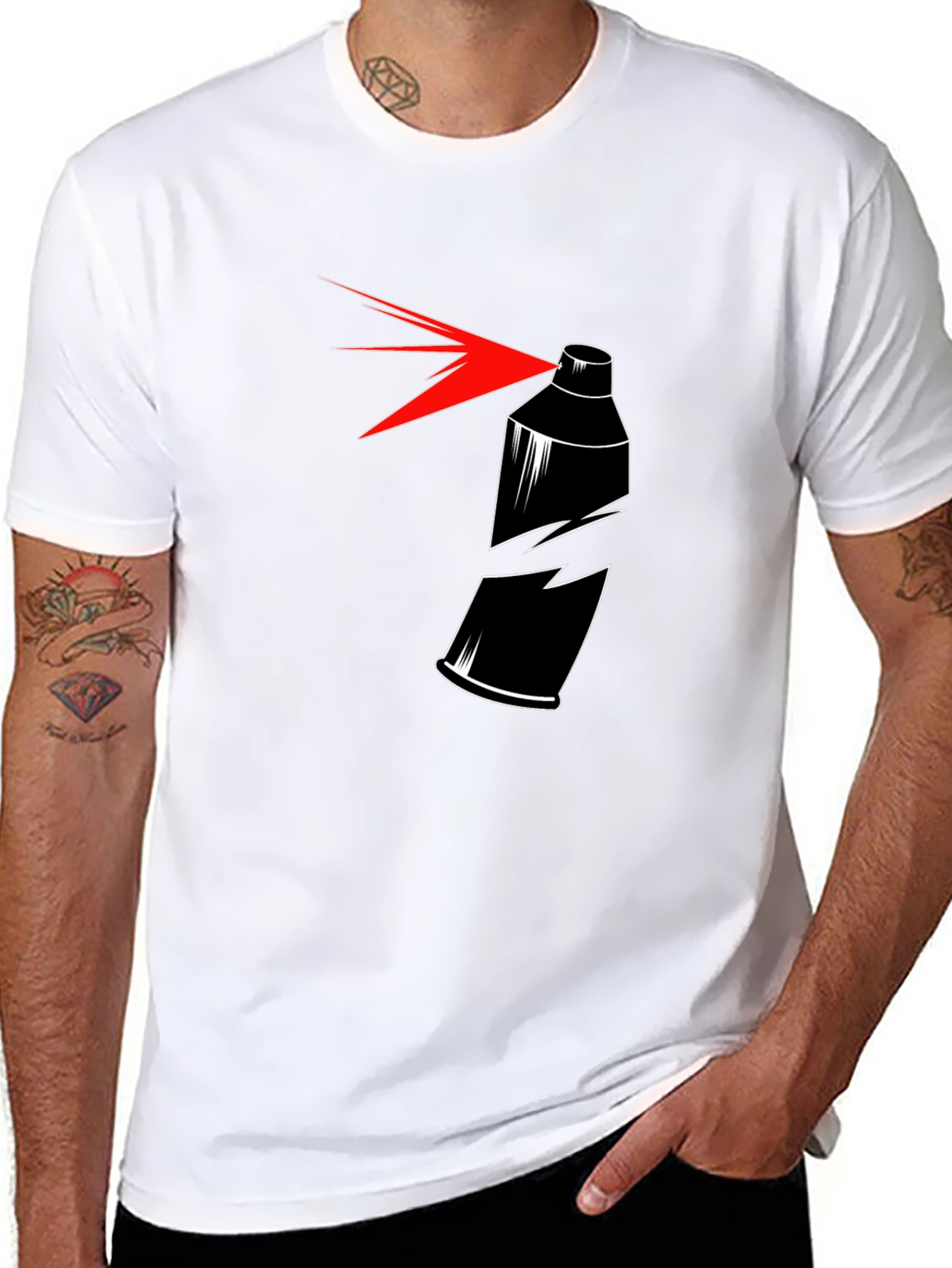 Spray Paint Can Broken Graphic T-Shirt