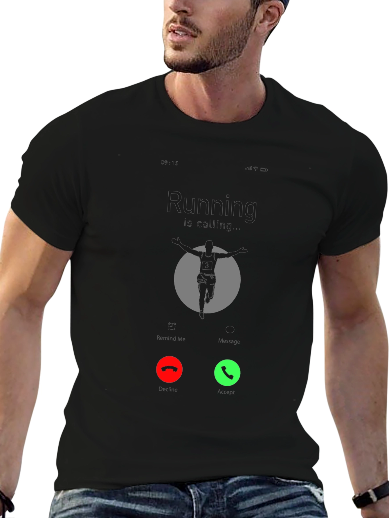 Running Call Black T-Shirt