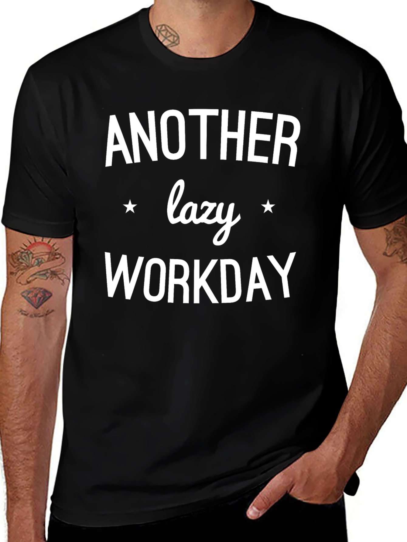 Another Lazy Workday Black Graphic Tee