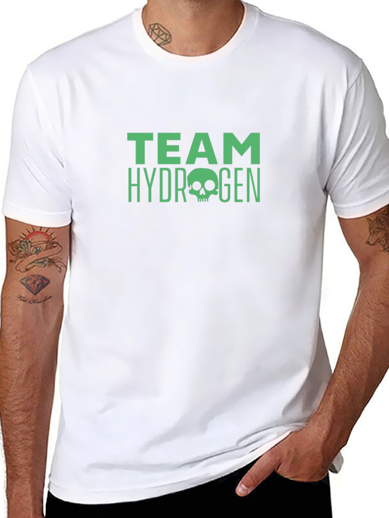 Team Hydrogen Skull Graphic Black T-Shirt