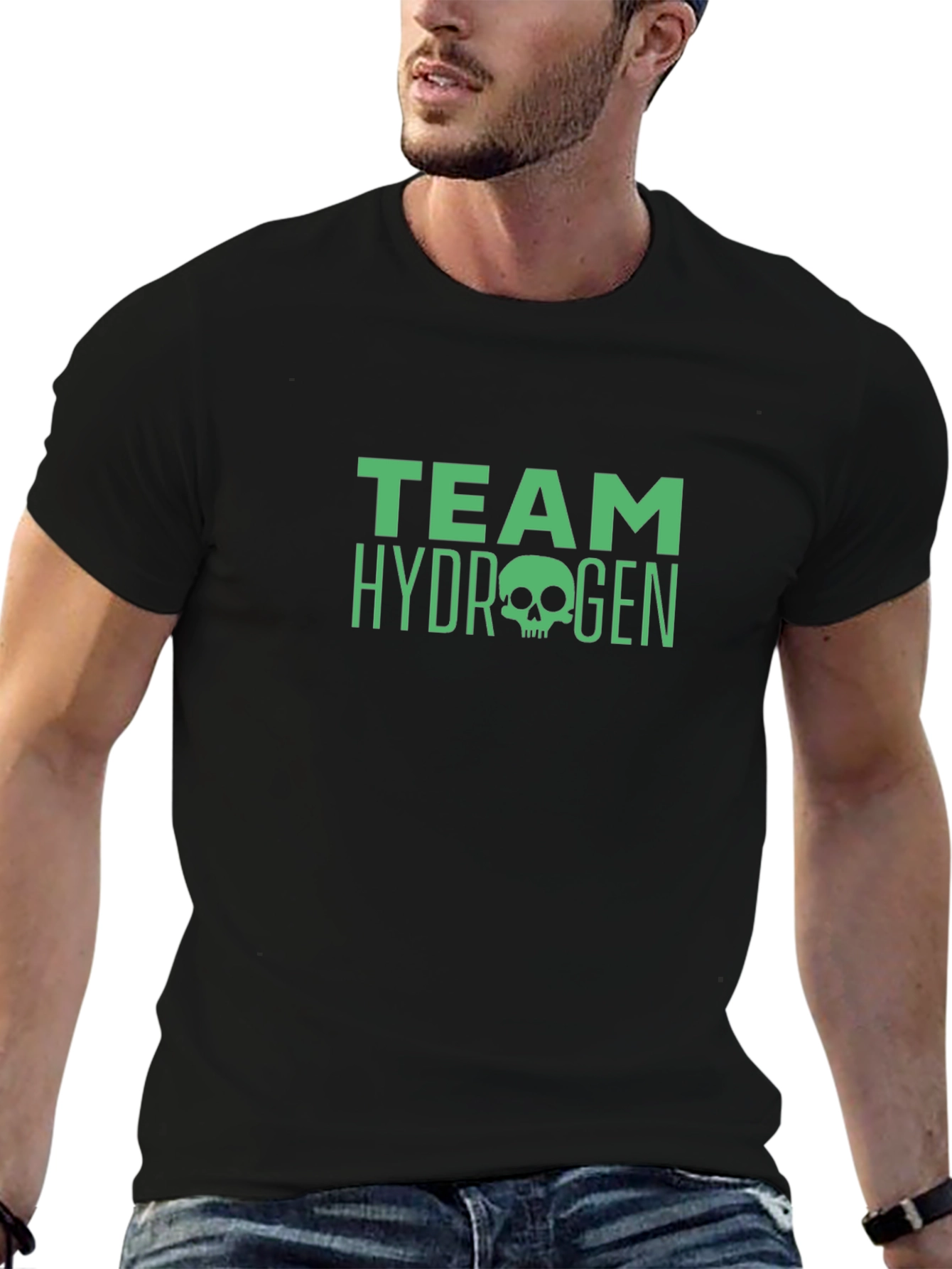 Team Hydrogen Skull Graphic Black T-Shirt