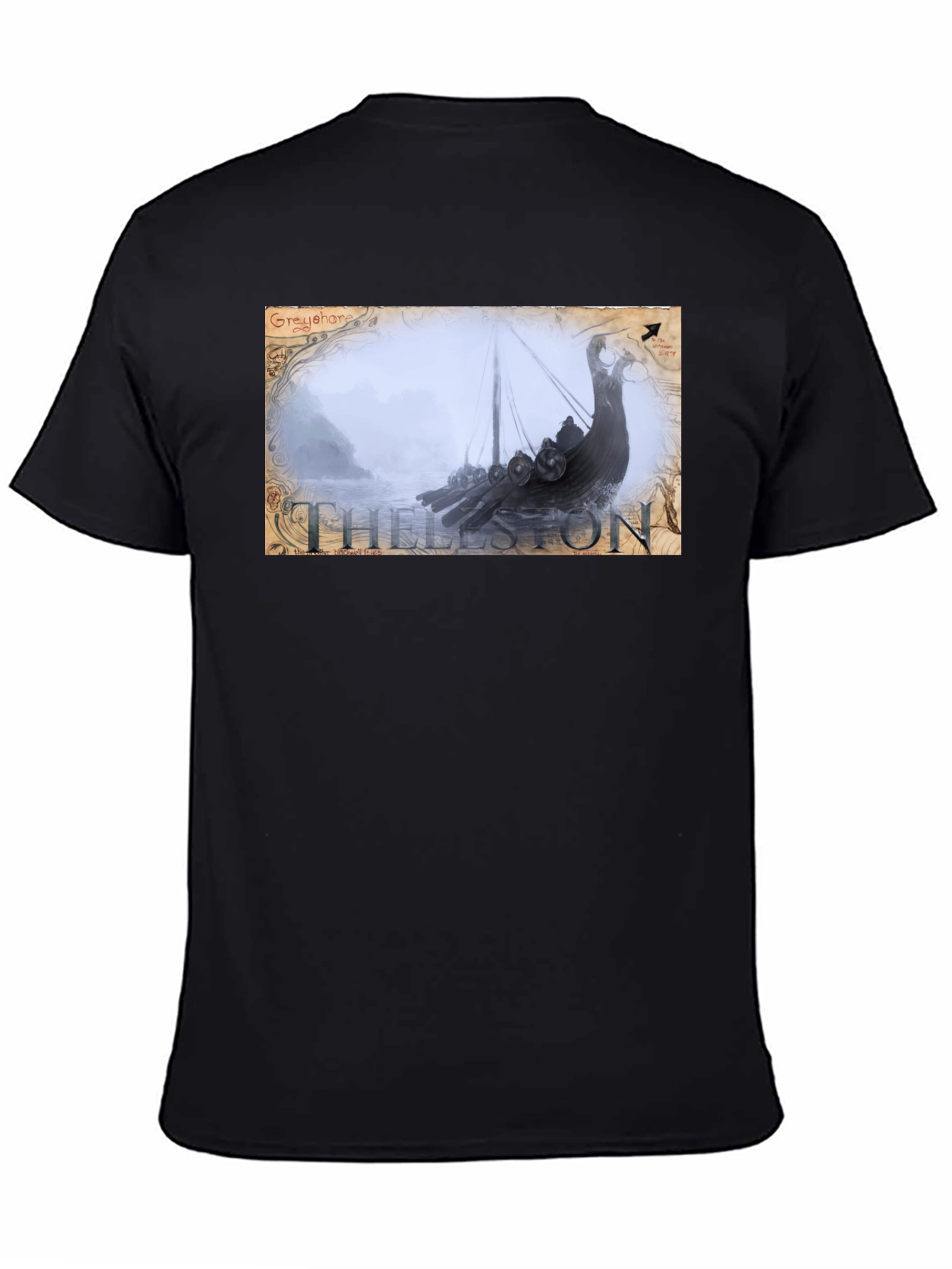Thelston Viking Ship Black T-Shirt