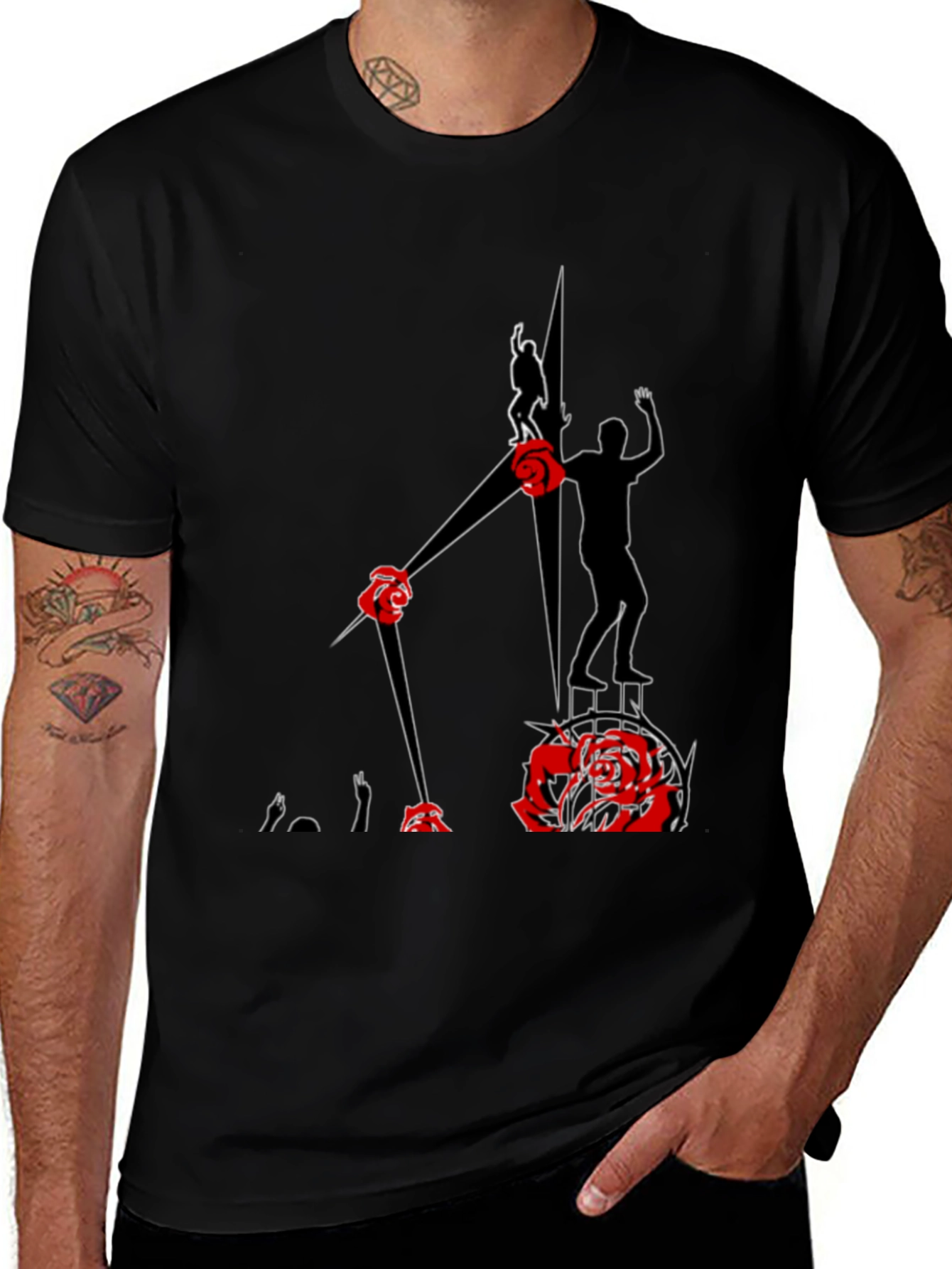 Abstract Rose Clock T-Shirt