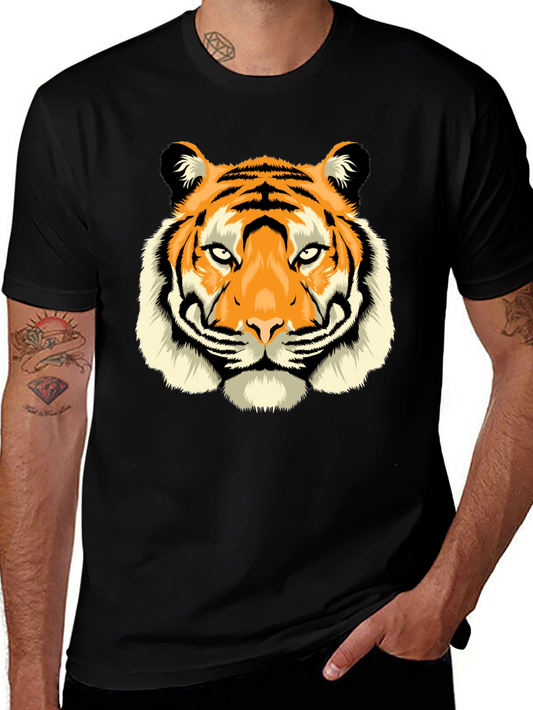 Bold Tiger Graphic Black T-Shirt