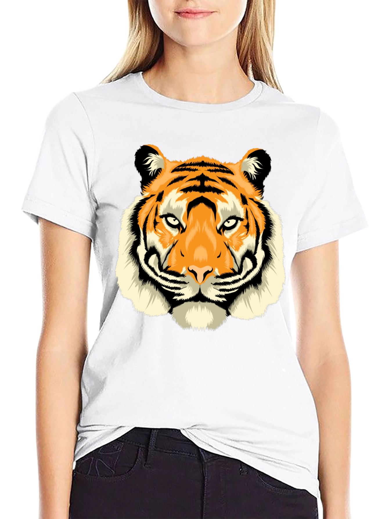 Bold Tiger Graphic Black T-Shirt