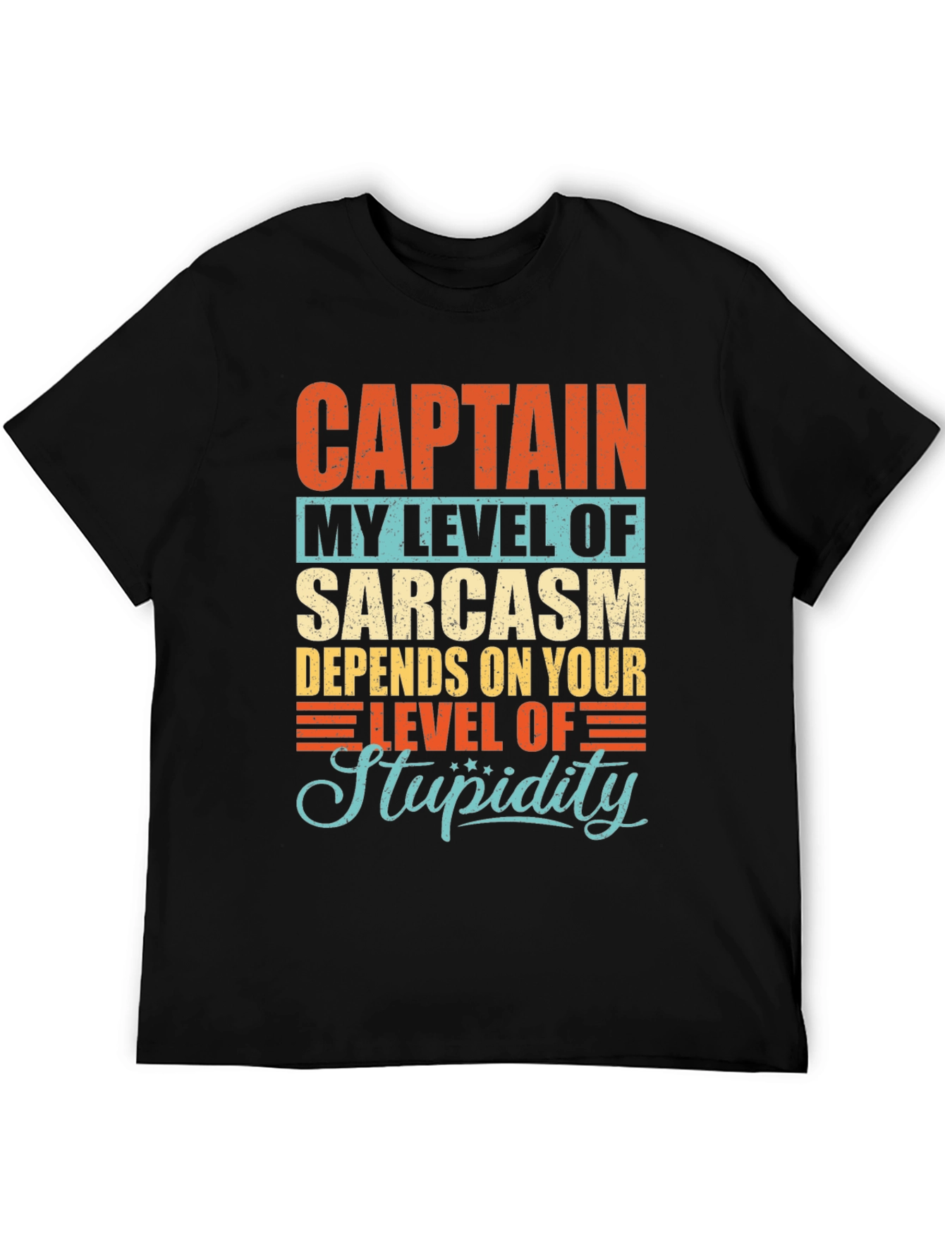 Sarcastic Humor T-Shirt: Captain Level of Stupidity