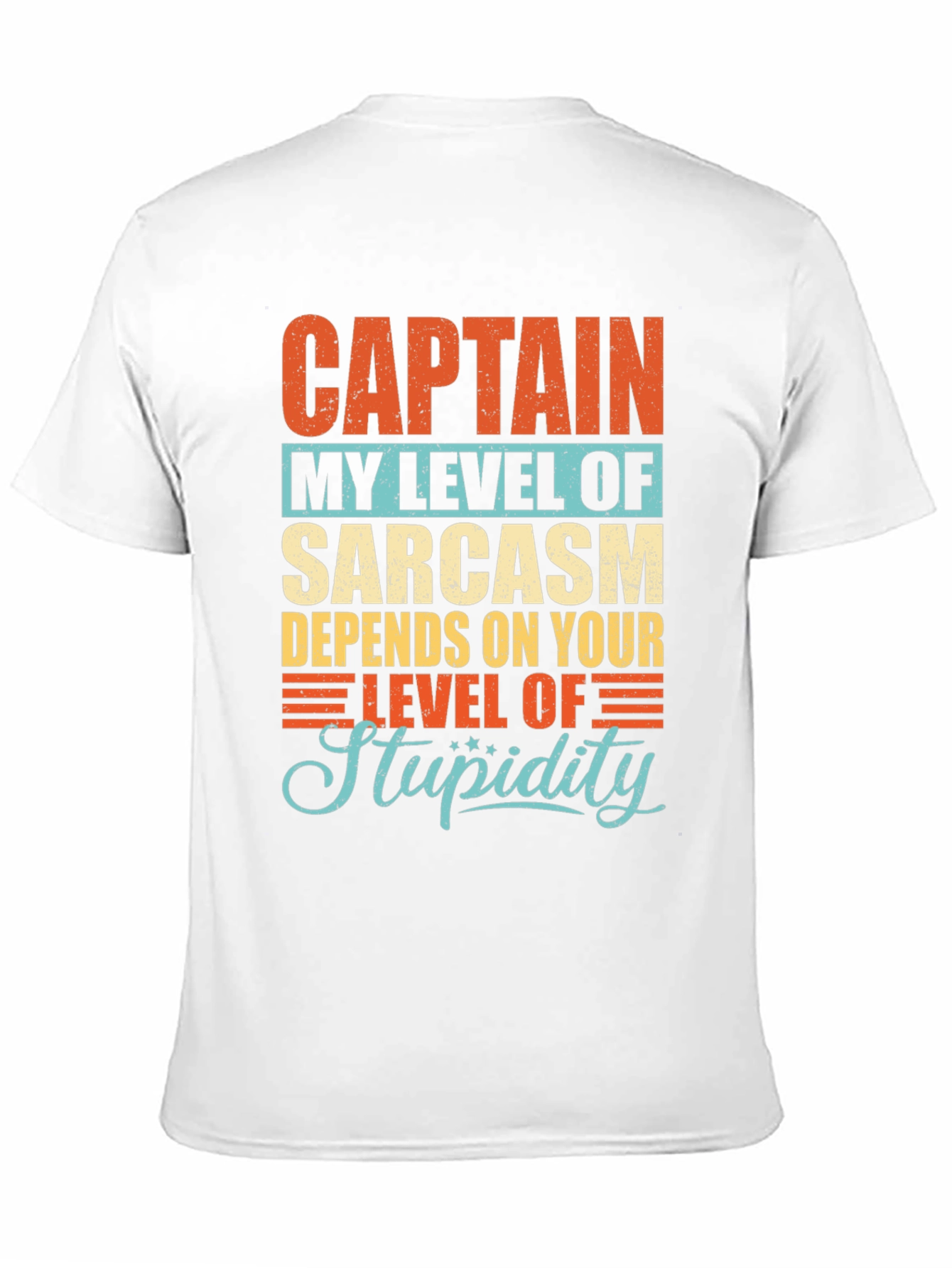 Sarcastic Humor T-Shirt: Captain Level of Stupidity