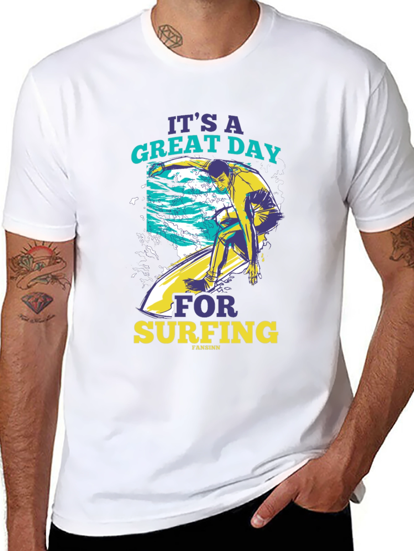 Surfing Graphic Tee - Its a Great Day!
