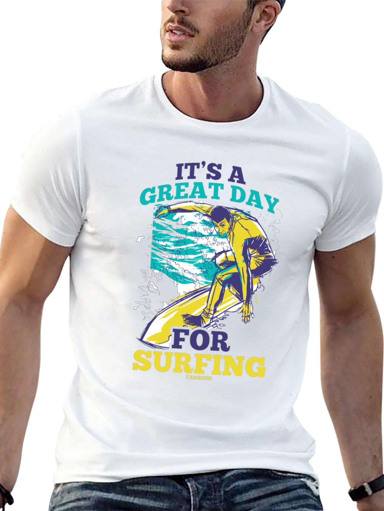 Surfing Graphic Tee - Its a Great Day!