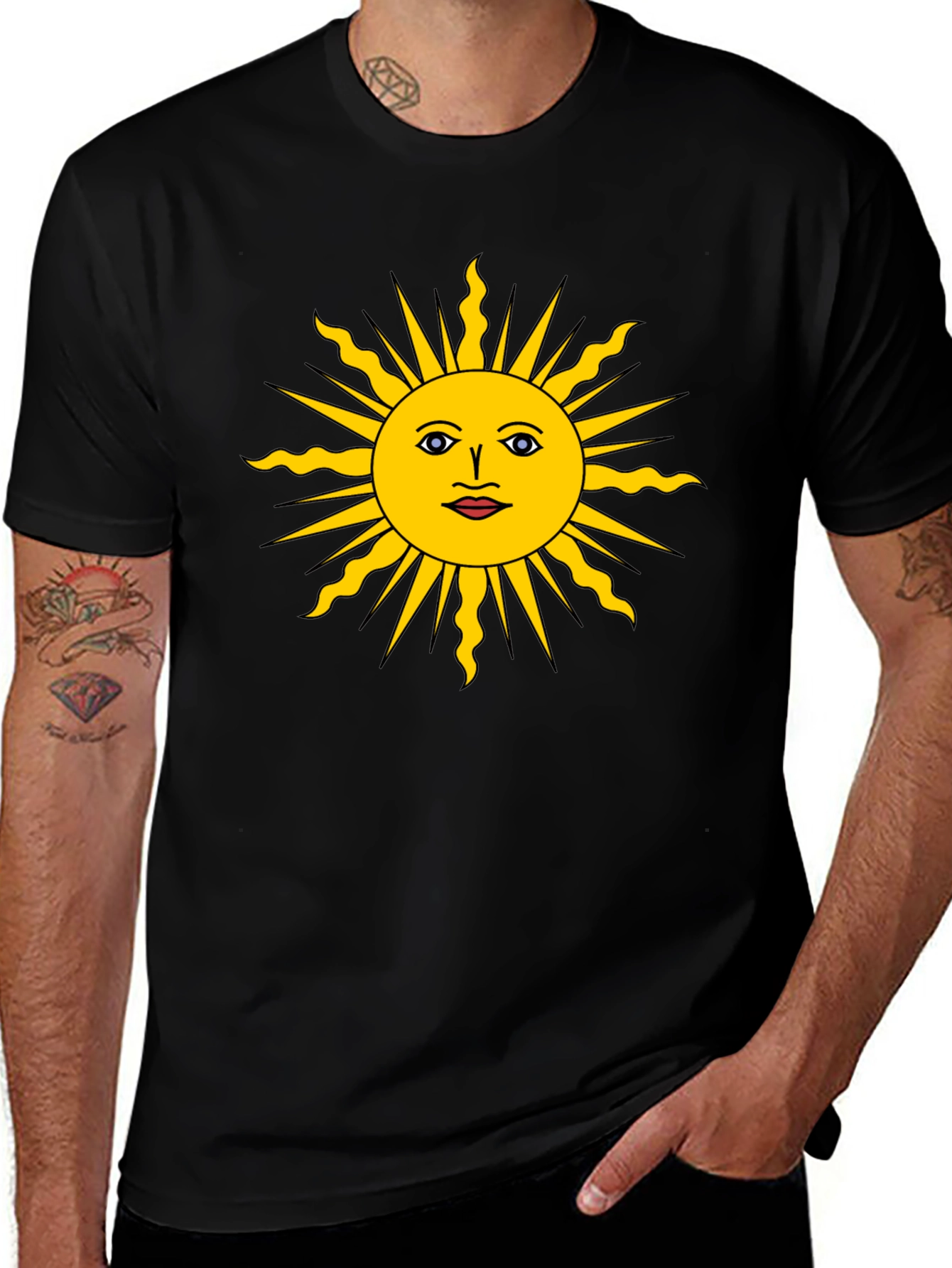 Sun Graphic Black Tee