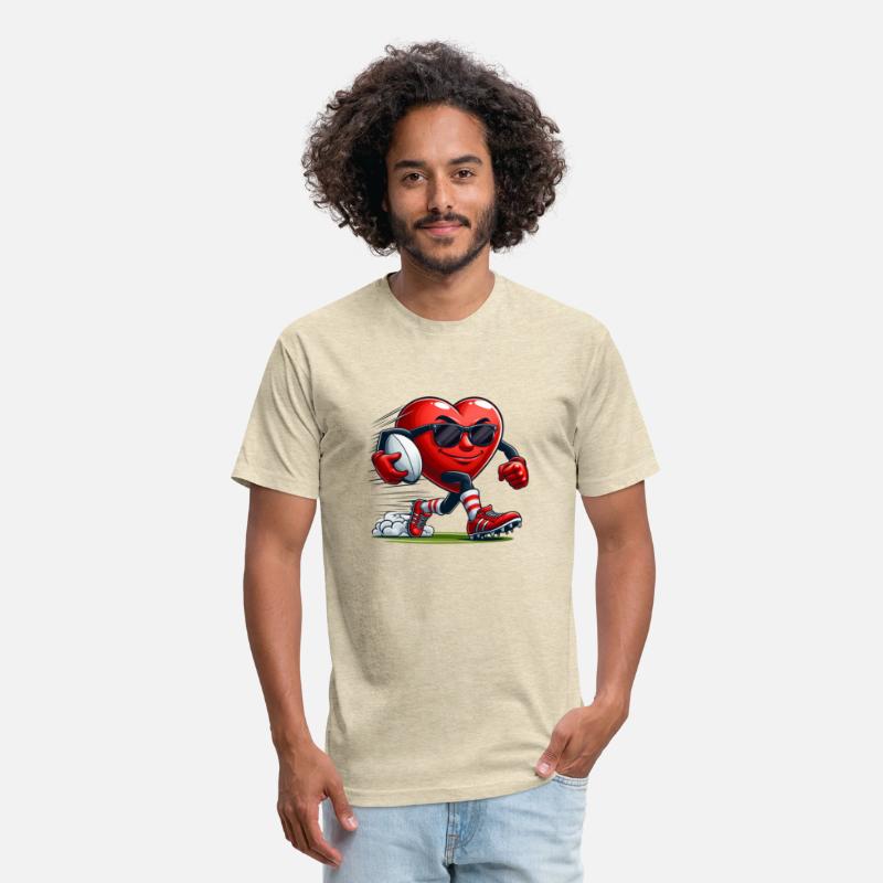 Valentine's Day Red Heart Team Football Player Spo