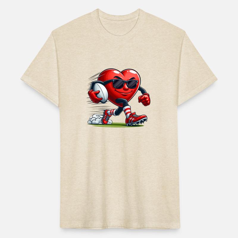 Valentine's Day Red Heart Team Football Player Spo