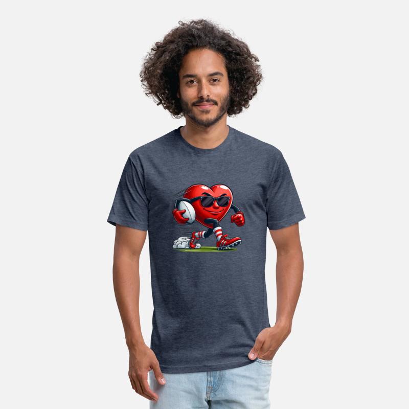 Valentine's Day Red Heart Team Football Player Spo