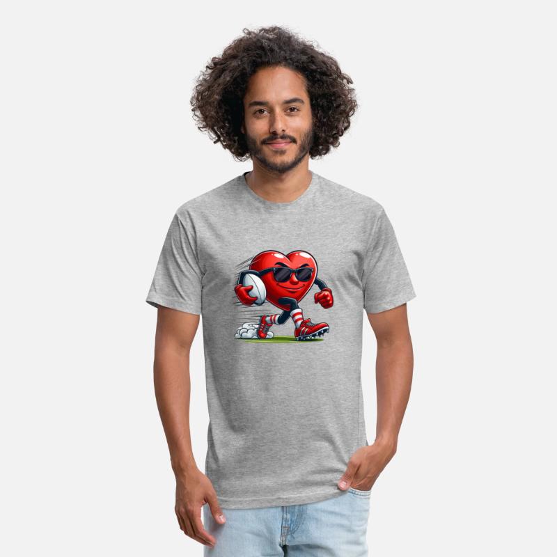 Valentine's Day Red Heart Team Football Player Spo
