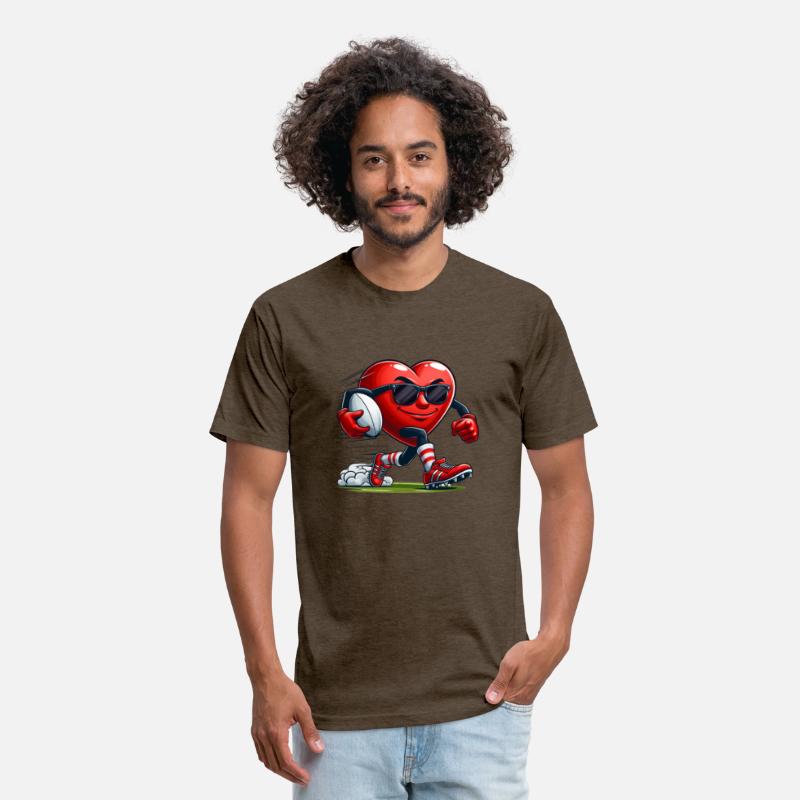 Valentine's Day Red Heart Team Football Player Spo
