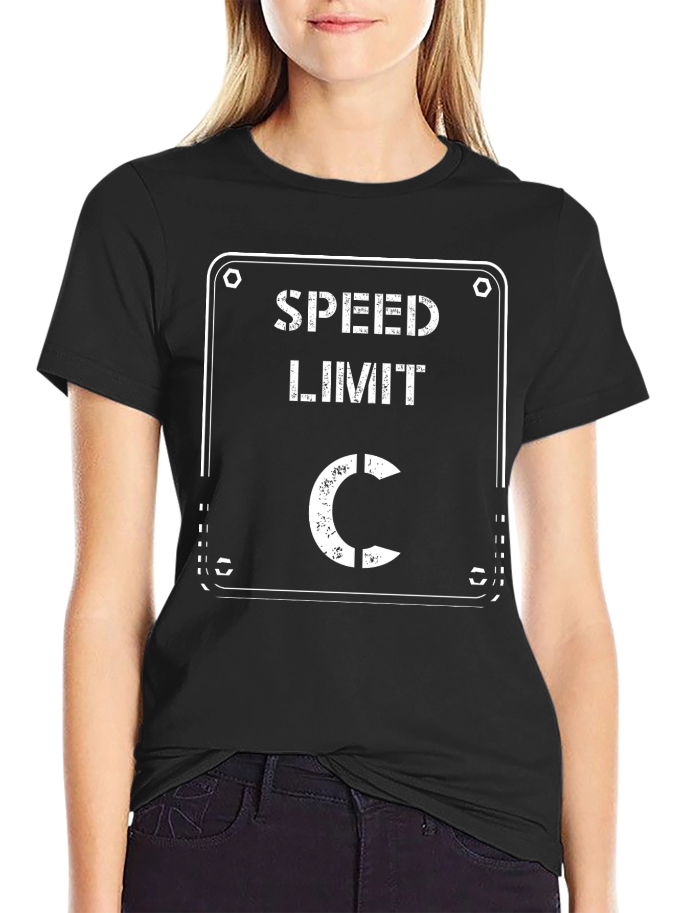 Speed Limit C T-Shirt - Black Cotton Graphic Tee