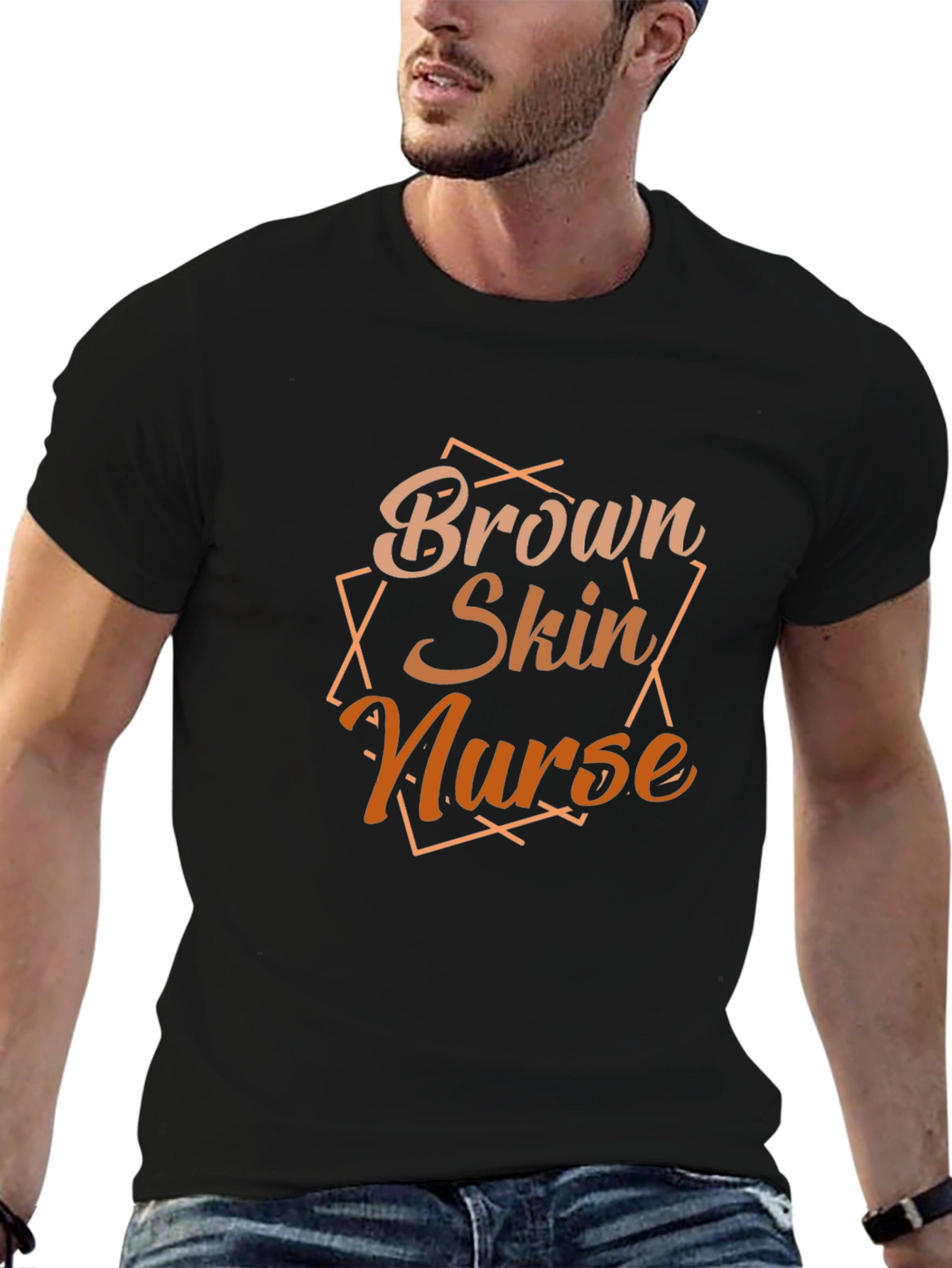 Brown Skin Nurse Graphic T-Shirt