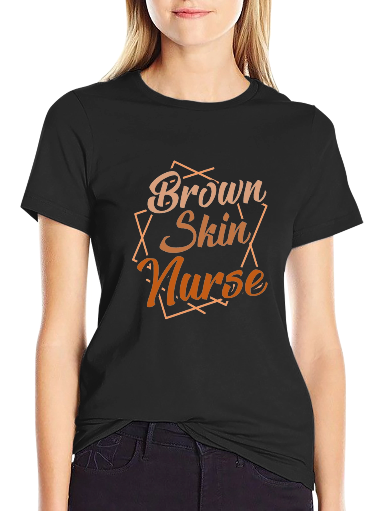 Brown Skin Nurse Graphic T-Shirt