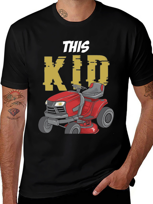 This Kid Lawn Mower T-Shirt - Black Graphic Tee