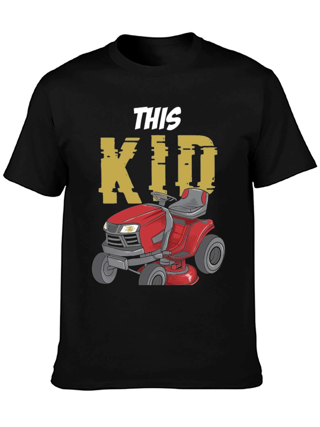 This Kid Lawn Mower T-Shirt - Black Graphic Tee