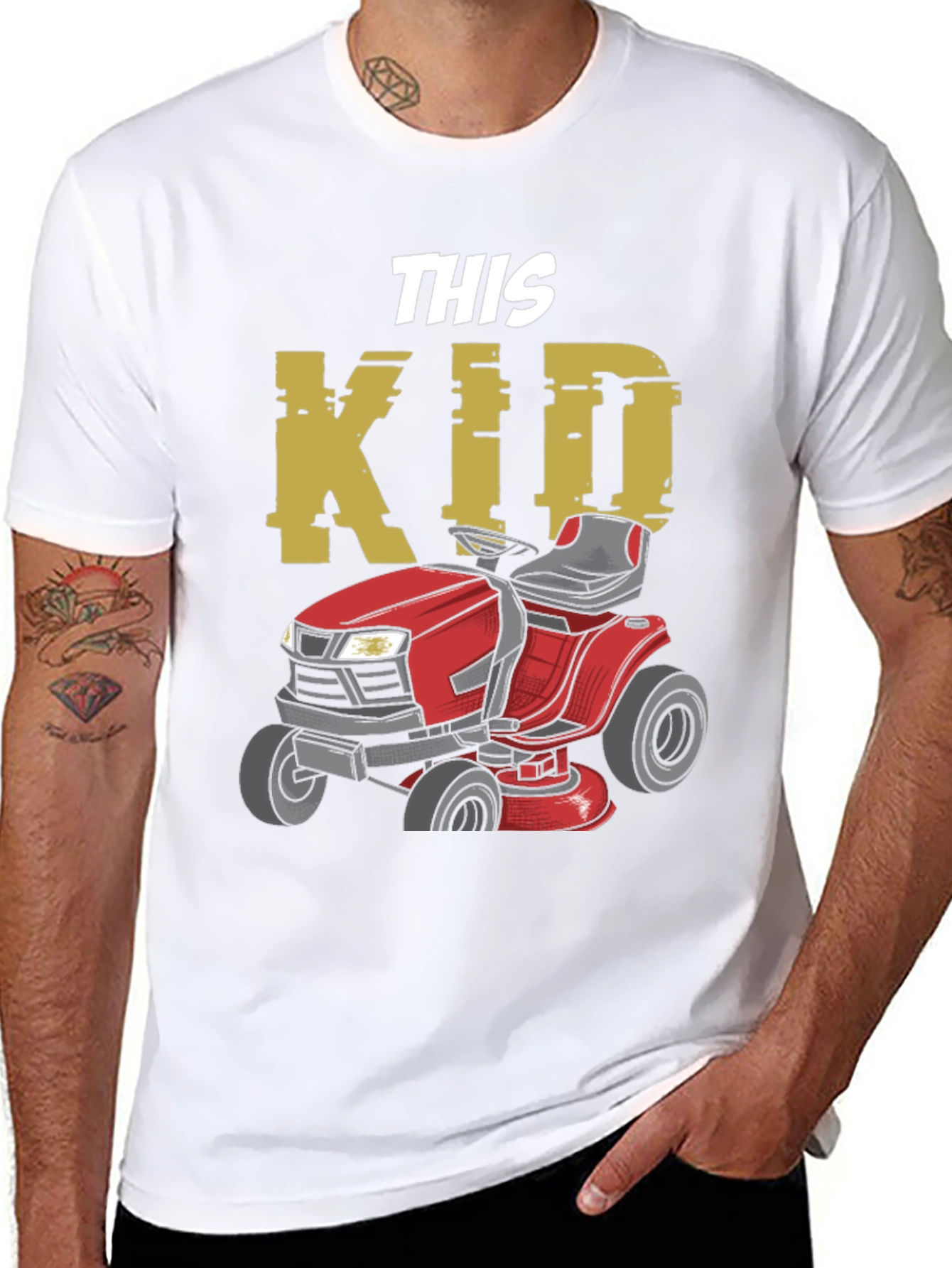 This Kid Lawn Mower T-Shirt - Black Graphic Tee