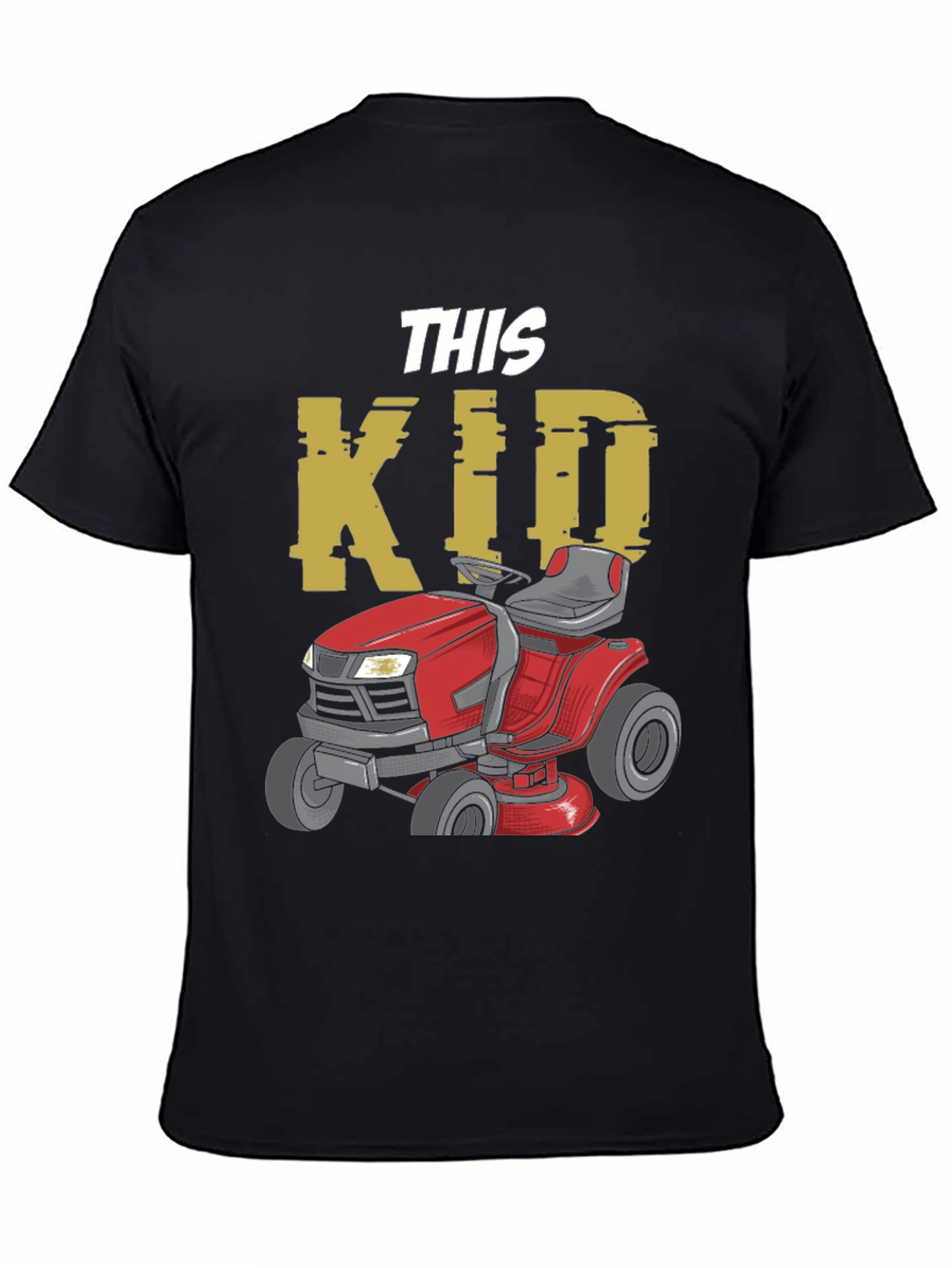 This Kid Lawn Mower T-Shirt - Black Graphic Tee