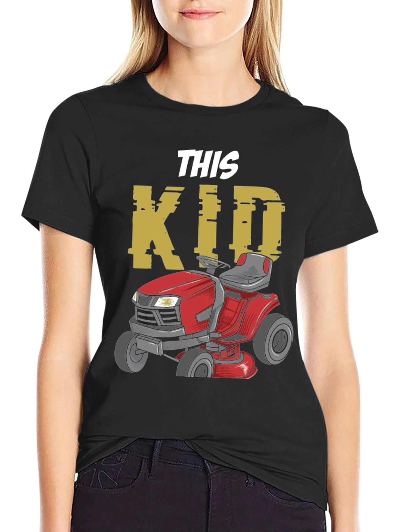 This Kid Lawn Mower T-Shirt - Black Graphic Tee
