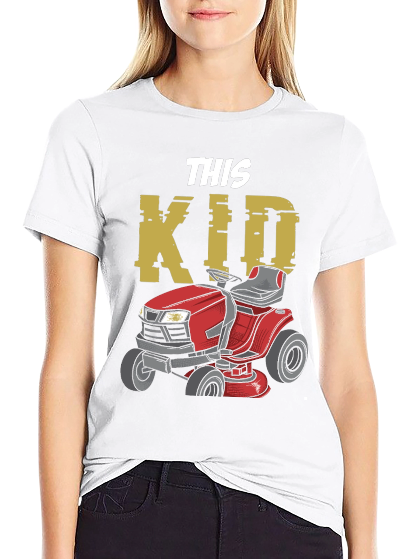 This Kid Lawn Mower T-Shirt - Black Graphic Tee