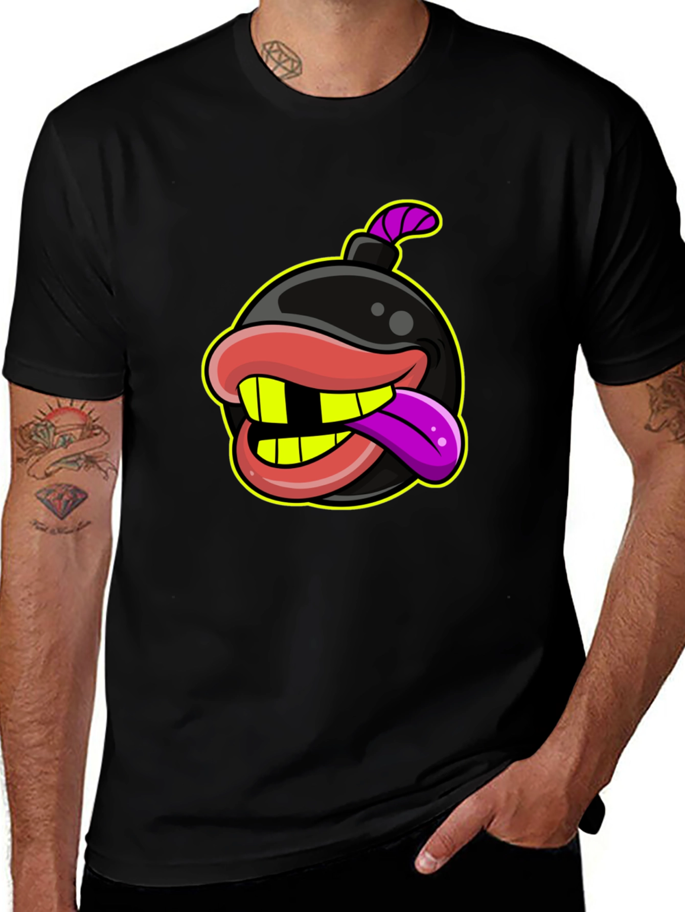 Bomb with Mouth Funny Graphic T-Shirt