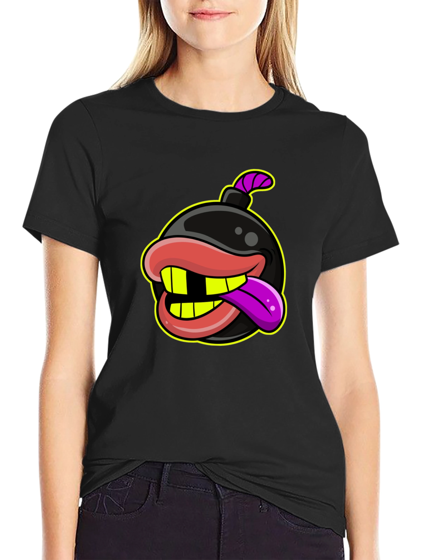 Bomb with Mouth Funny Graphic T-Shirt