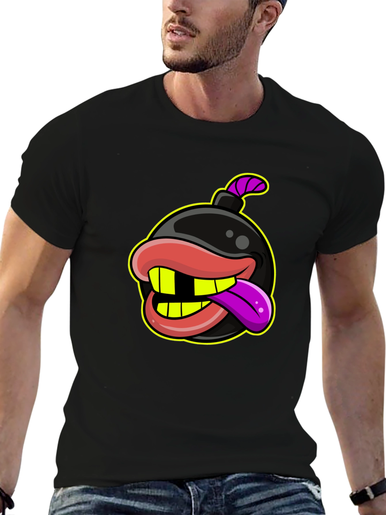 Bomb with Mouth Funny Graphic T-Shirt