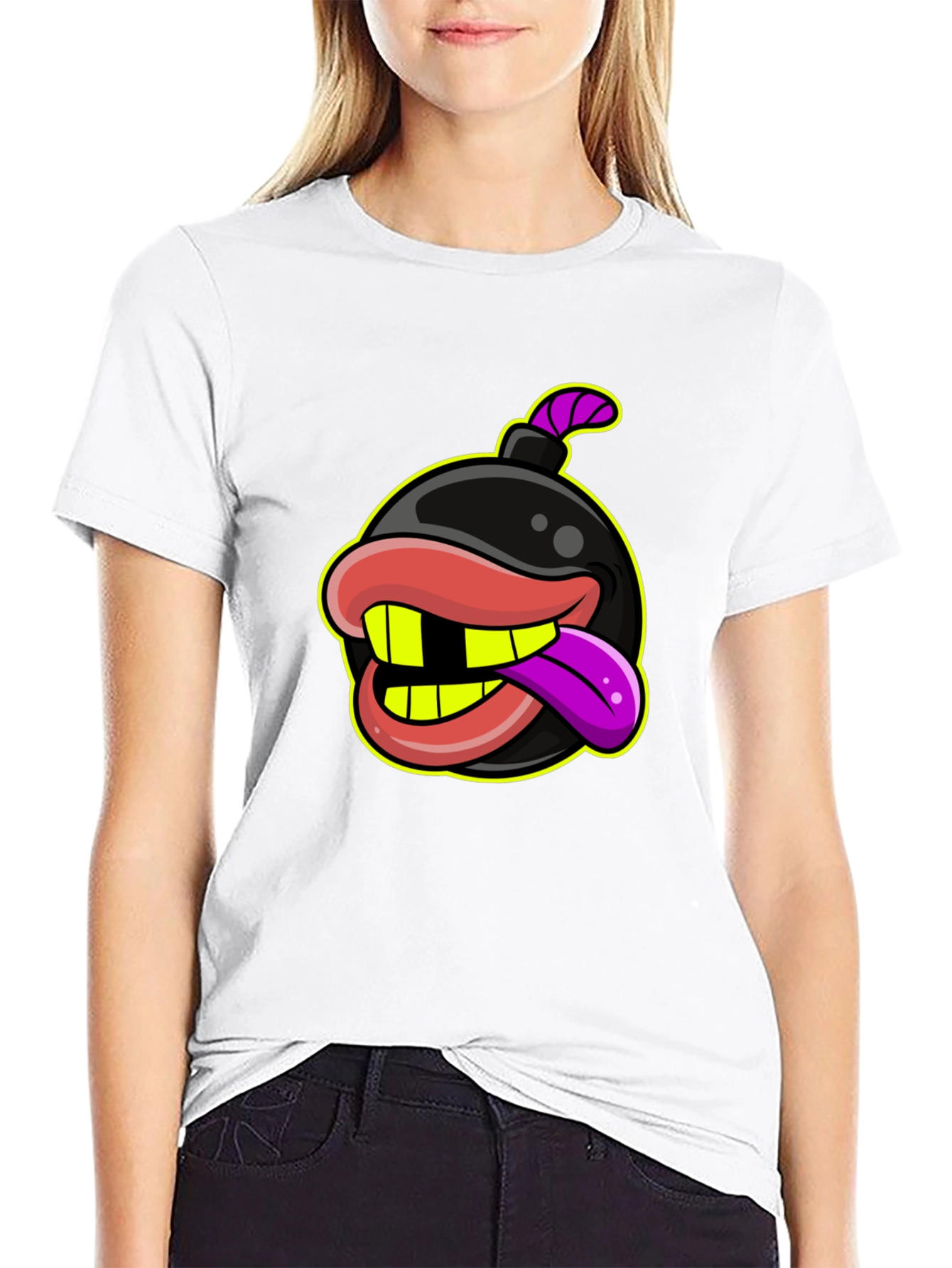 Bomb with Mouth Funny Graphic T-Shirt
