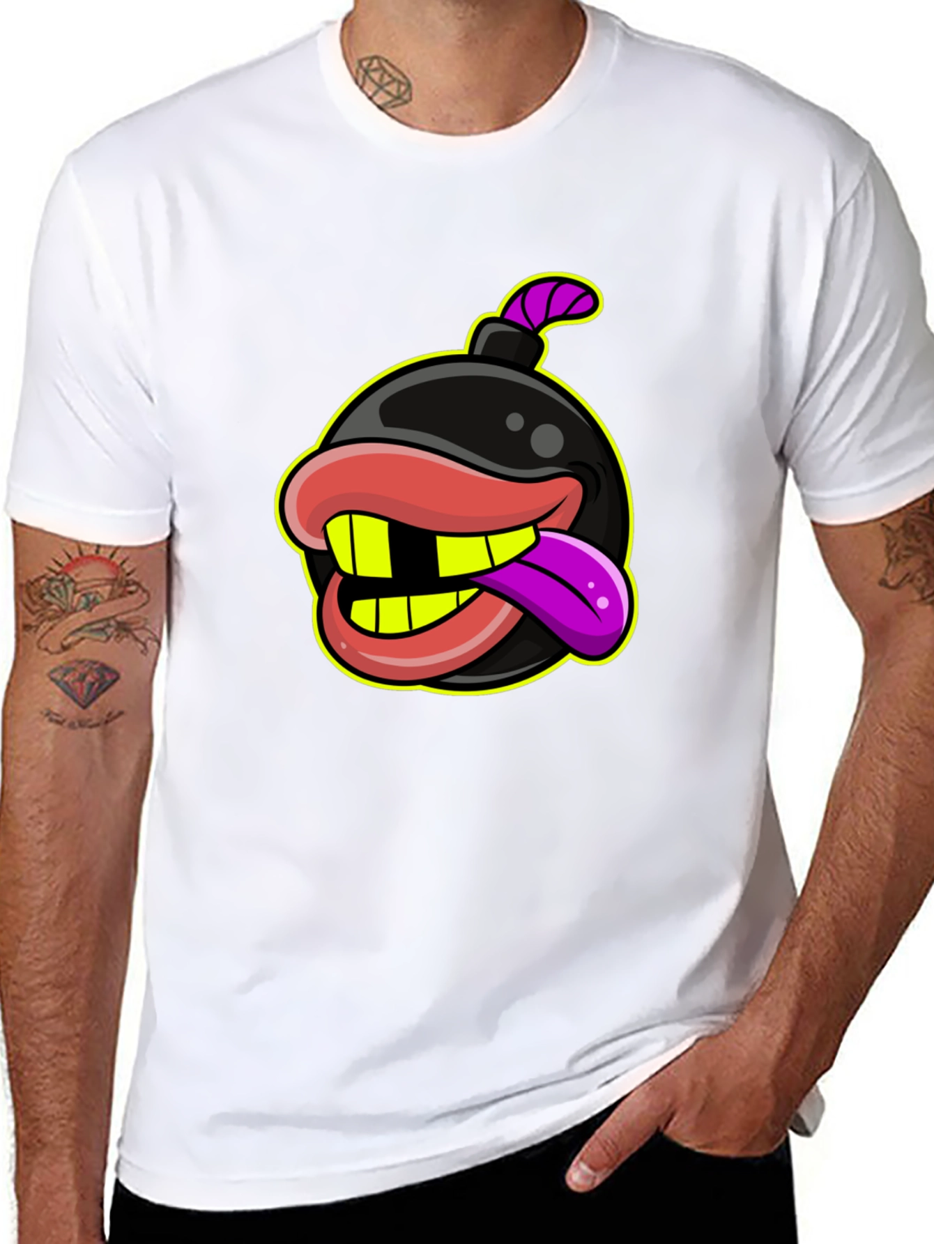 Bomb with Mouth Funny Graphic T-Shirt