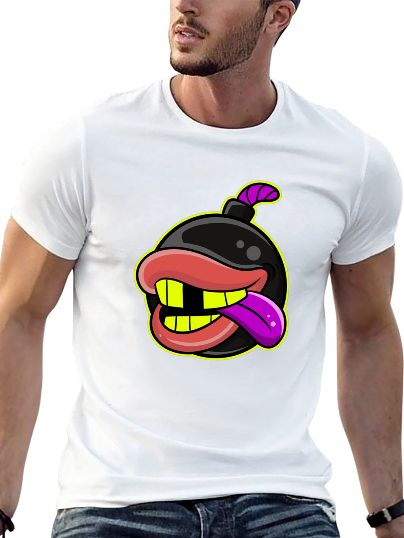 Bomb with Mouth Funny Graphic T-Shirt