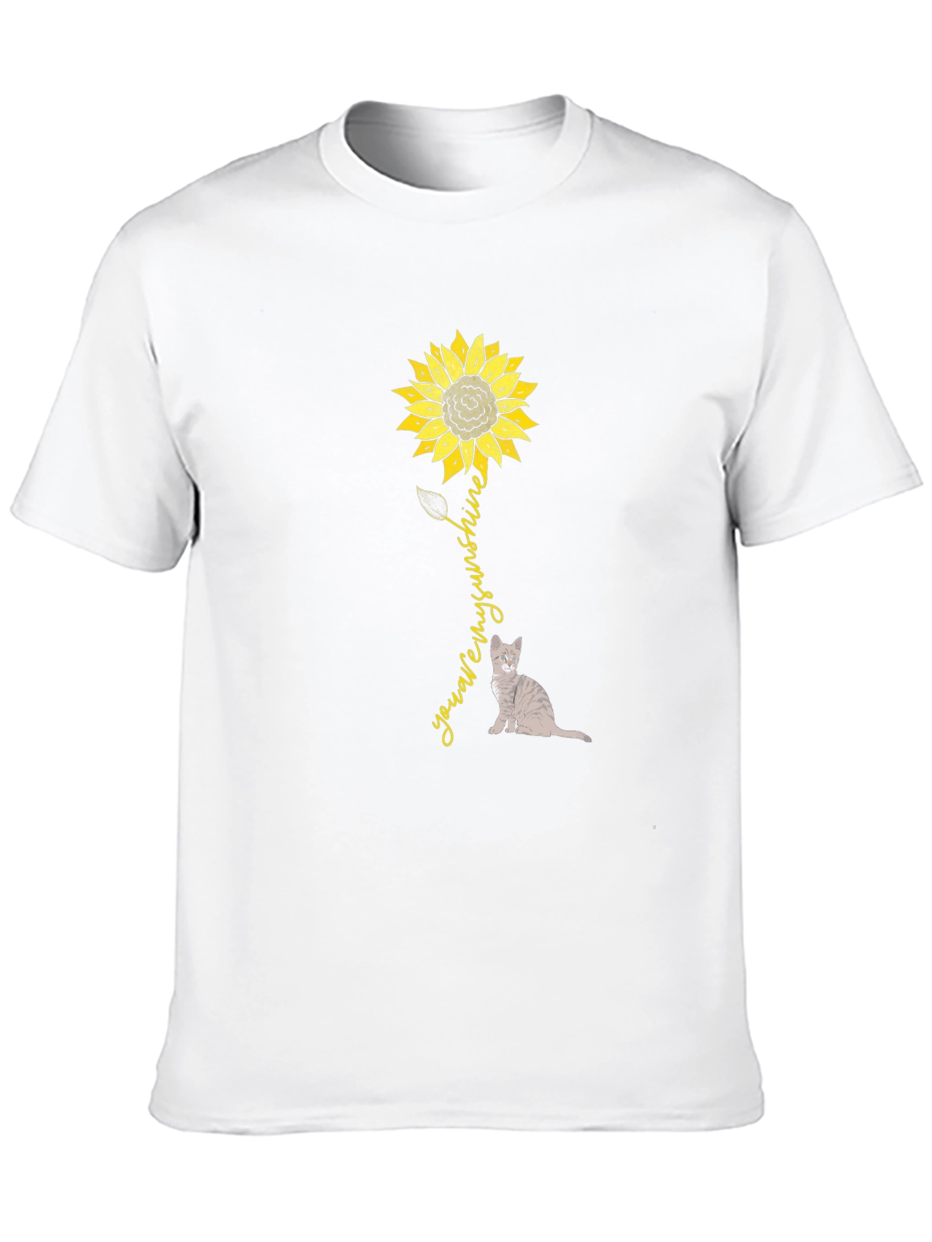 Sunflower Cat Graphic T-Shirt