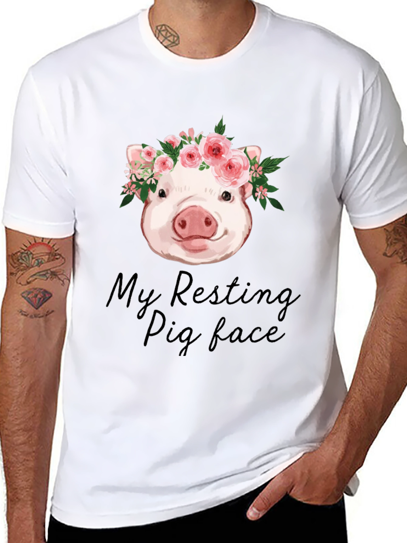 Resting Pig Face Graphic Tee