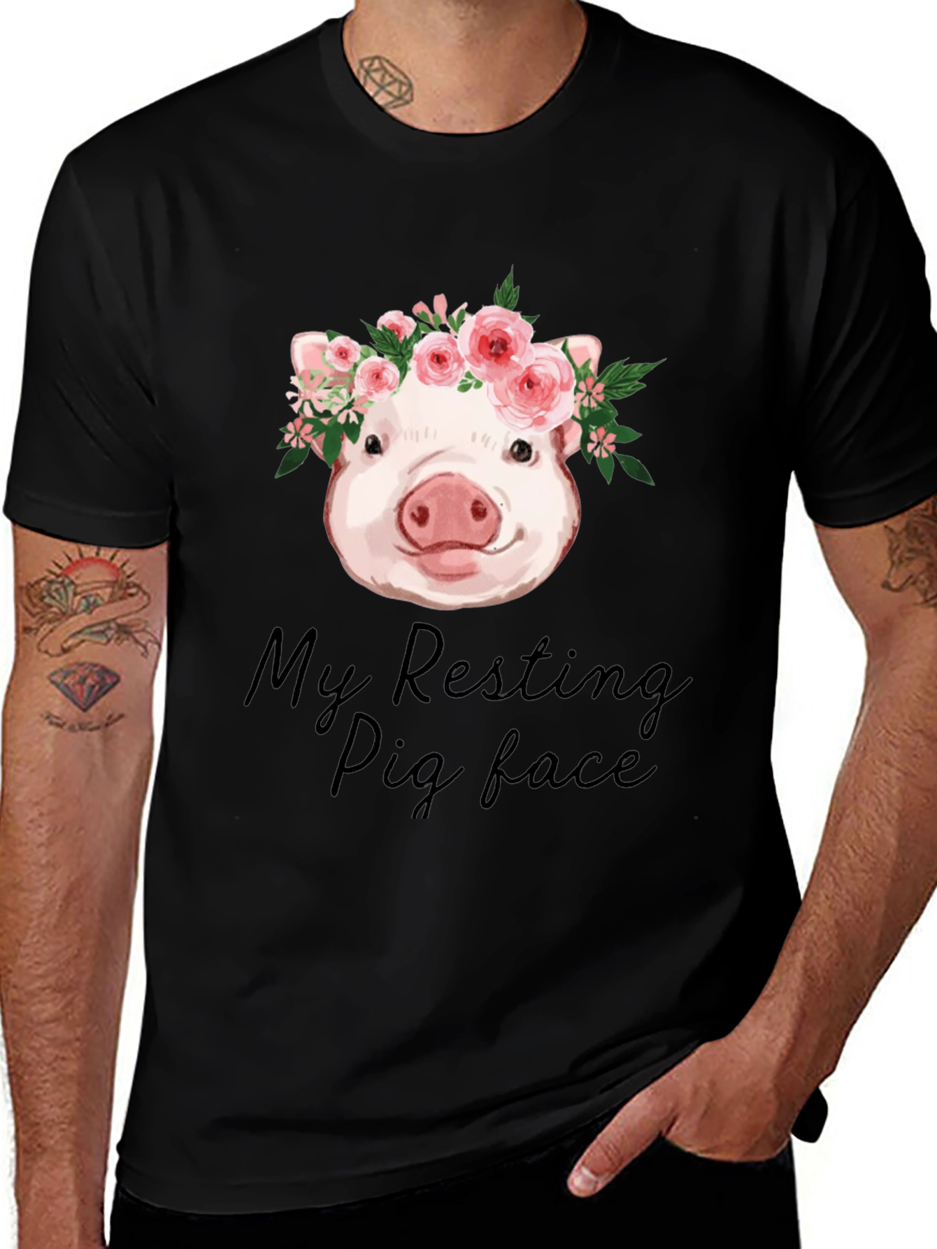 Resting Pig Face Graphic Tee